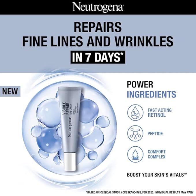 Neutrogena Visible Repair Retinol + Peptide Night Eye Cream - PUSHMYCART