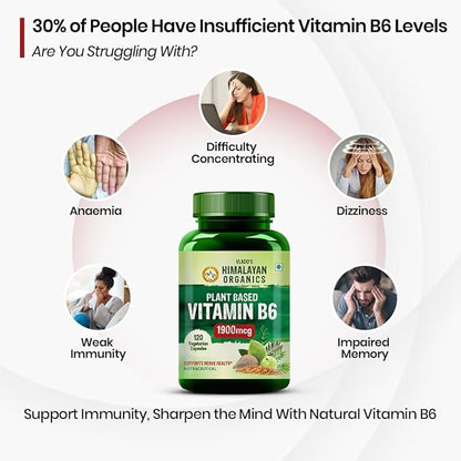 Himalayan Organics Plant-Based Vitamin B6 Capsules