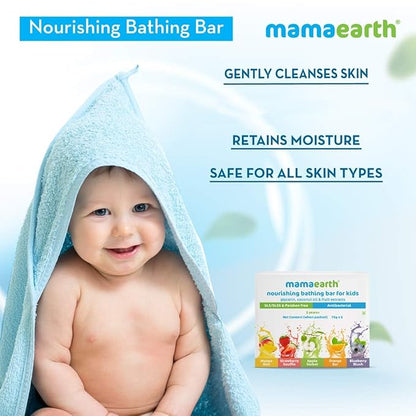 Mamaearth Fruit based Nourishing Clear Bathing Bar Baby Antibacterial Soap - PUSHMYCART