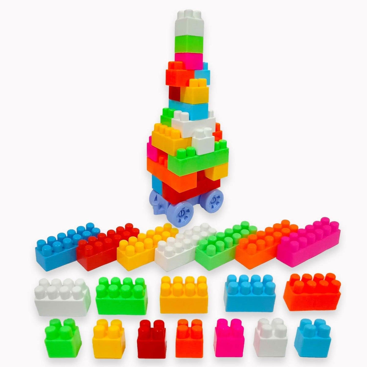 Toyshine Building Blocks with Wheels for Kids