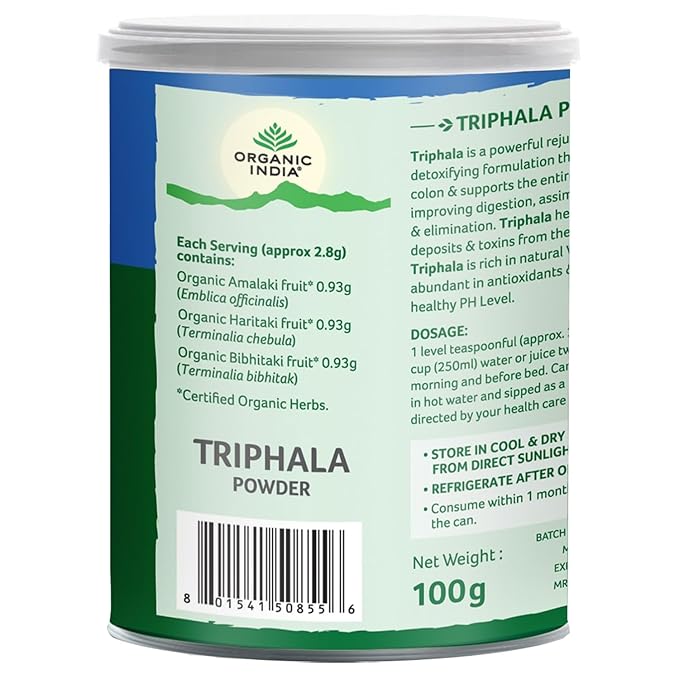Organic India Triphala Powder box of 100 gm Powder X 2 - PUSHMYCART