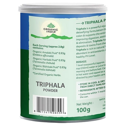 Organic India Triphala Powder box of 100 gm Powder X 2 - PUSHMYCART