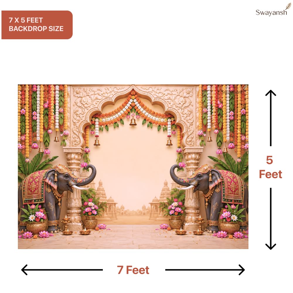 Mandir Backdrop Cloth for Decoration Pooja