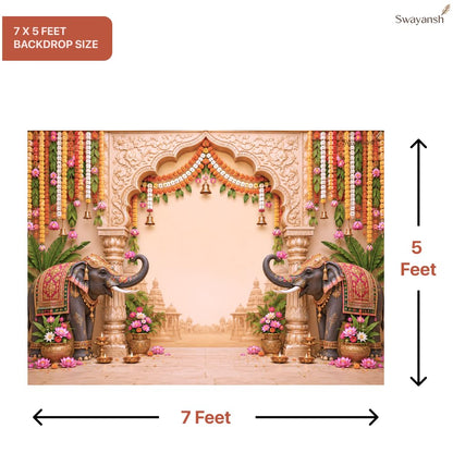 Mandir Backdrop Cloth for Decoration Pooja