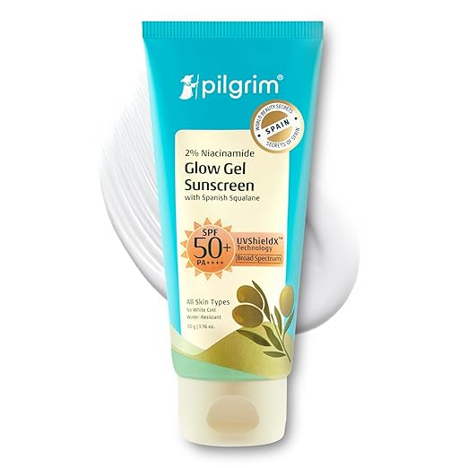 Pilgrim 2% Niacinamide Glow Sunscreen SPF 50 ++++ with Spanish Squalane