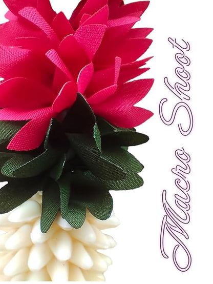 SHRI MATAJI Store Artificial Mala for God Photo Frame (White and Pink)