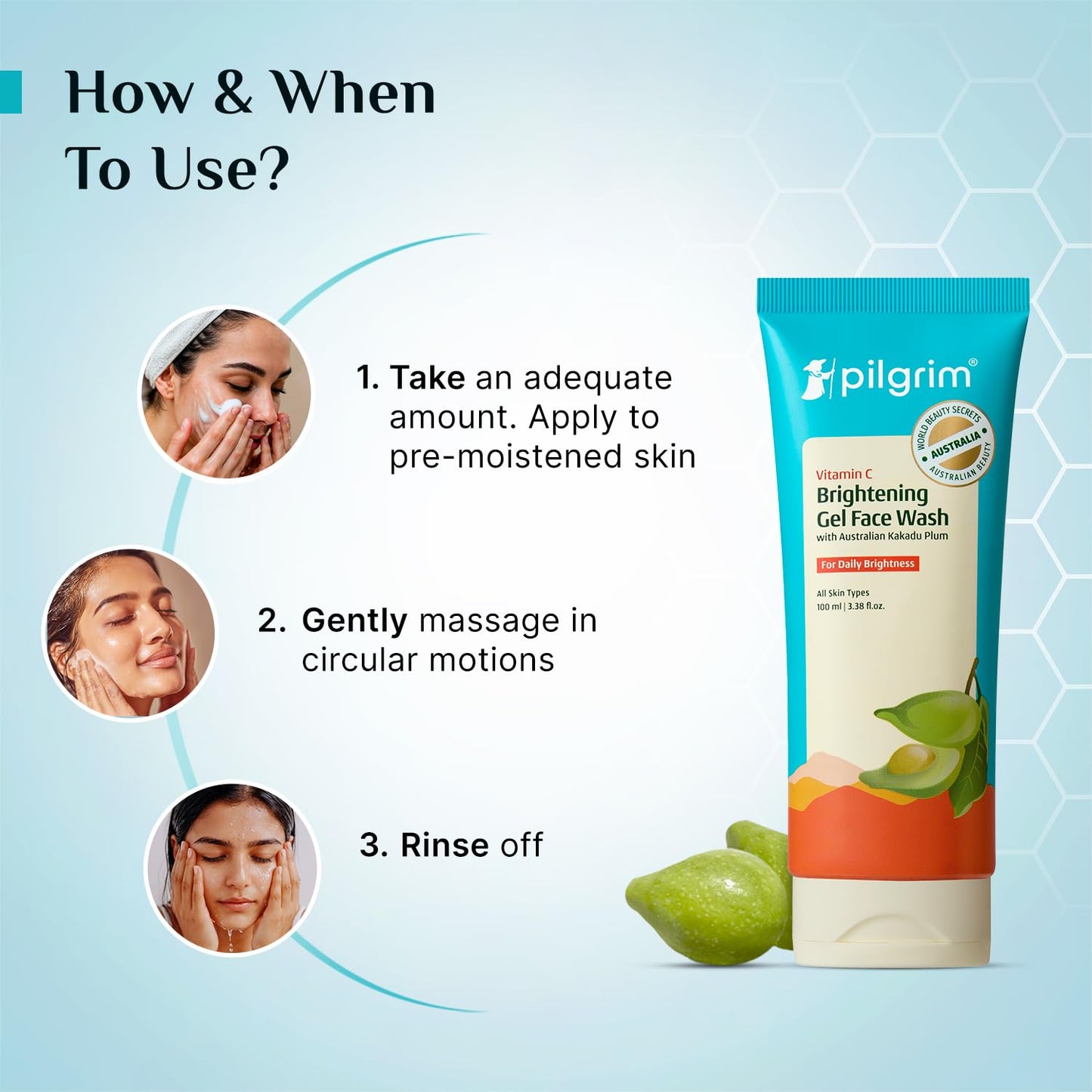 Pilgrim Australian Vitamin C Brightening Gel Face Wash