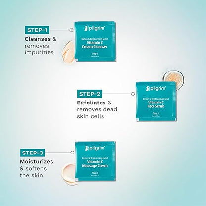 Pilgrim Vitamin C Detan & Brightening Facial Kit