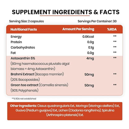 Himalayan Organics Naturally Sourced Astaxanthin Capsules