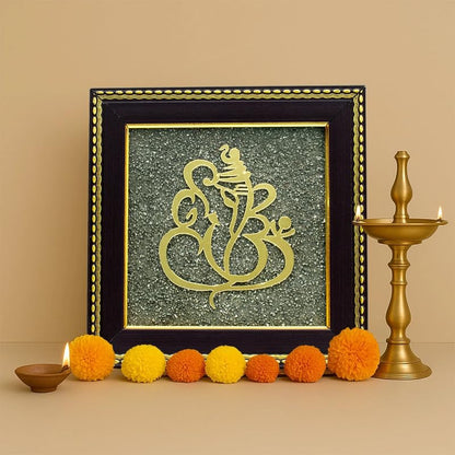 Astrotalk Ganesh Ji on Raw Pyrite Frame