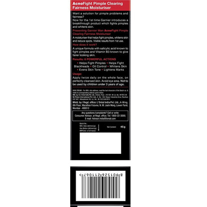 Garnier Men Acno Fight Pimple Clearing Whitening Cream - PUSHMYCART