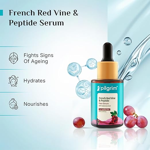 Pilgrim French Red Vine Face Serum with Peptides & Hyaluronic Acid