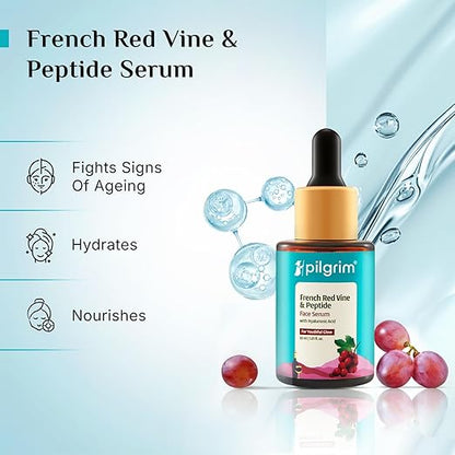 Pilgrim French Red Vine Face Serum with Peptides & Hyaluronic Acid