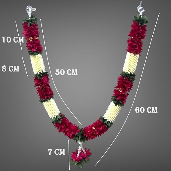 SHRI MATAJI Store Artificial Mala for God Photo Frame Maroon