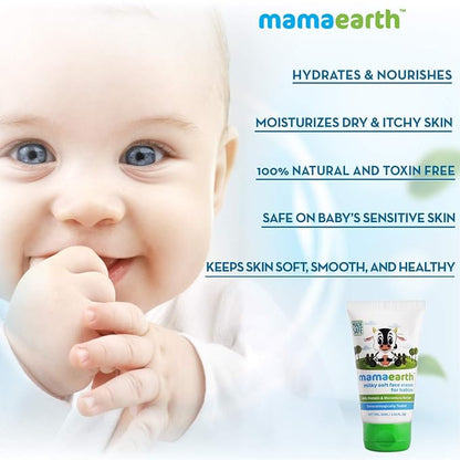 Mamaearth Milky Soft Natural Baby Face Cream & dusting Powder - PUSHMYCART