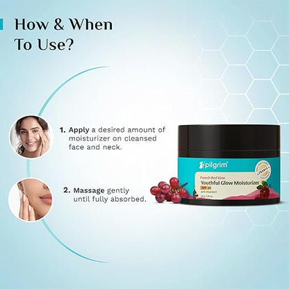 Pilgrim French Red Vine Face Cream with SPF 30 Sunscreen
