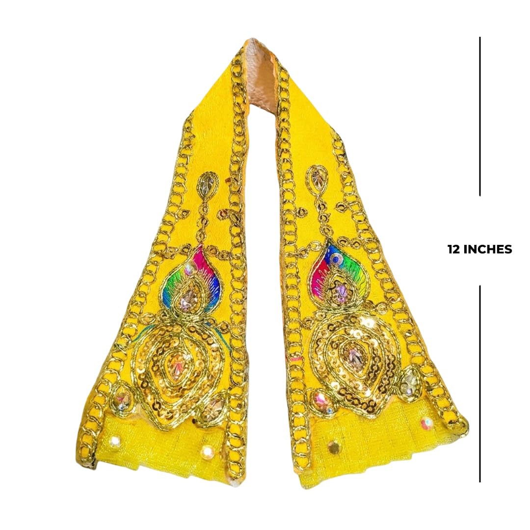 Ganpati Shela with Moti Work Handcrafted Dupatta Yellow Moti