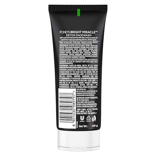 Pond's Bright Miracle Detox Facewash | 10X Power of Activated Charcoal