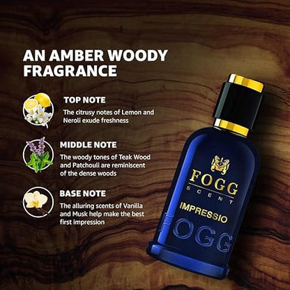 FOGG Men Spray Scent Impressio Perfume , Long-Lasting, Fresh & Powerful Fragrance Spray