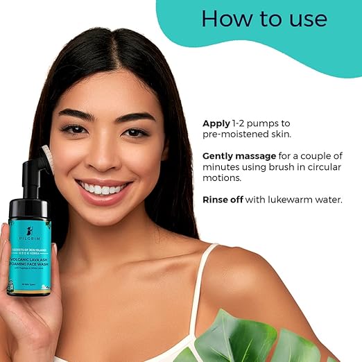 Pilgrim Korean Volcanic Lava Ash Foaming Face Wash with Yugdugu & White Lotus