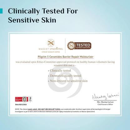 Pilgrim 5 Ceramides Barrier Repair Moisturizer With Korean Cica