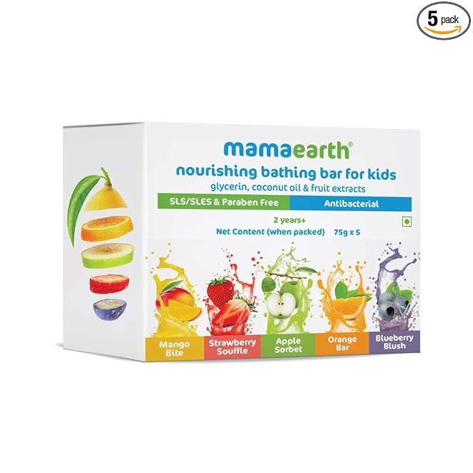 Mamaearth Fruit based Nourishing Clear Bathing Bar Baby Antibacterial Soap - PUSHMYCART