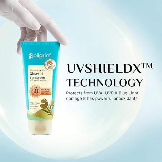 Pilgrim 2% Niacinamide Glow Sunscreen SPF 50 ++++ with Spanish Squalane