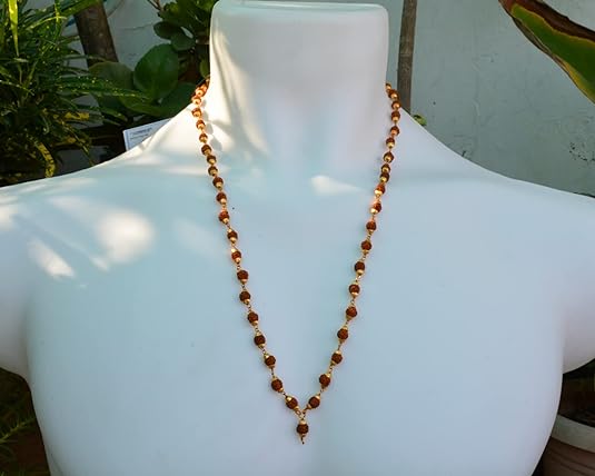 Rudraksha Mala With Brass Plated Chain