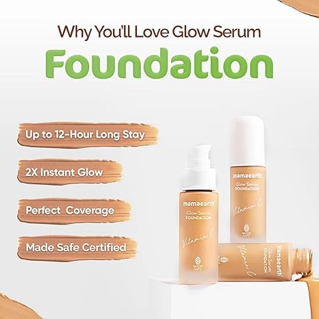Mamaearth Glow Serum Foundation|Natural Glow