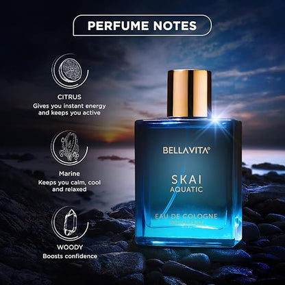 Bella Vita Luxury Skai Aquatic Unisex Eau De Cologne with Bergamot