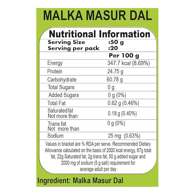 Patanjali Unpolished Malka Masur Dal