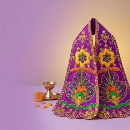 Premium Ganpati Shela for Ganesha Idol Handcrafted Silk Dupatta