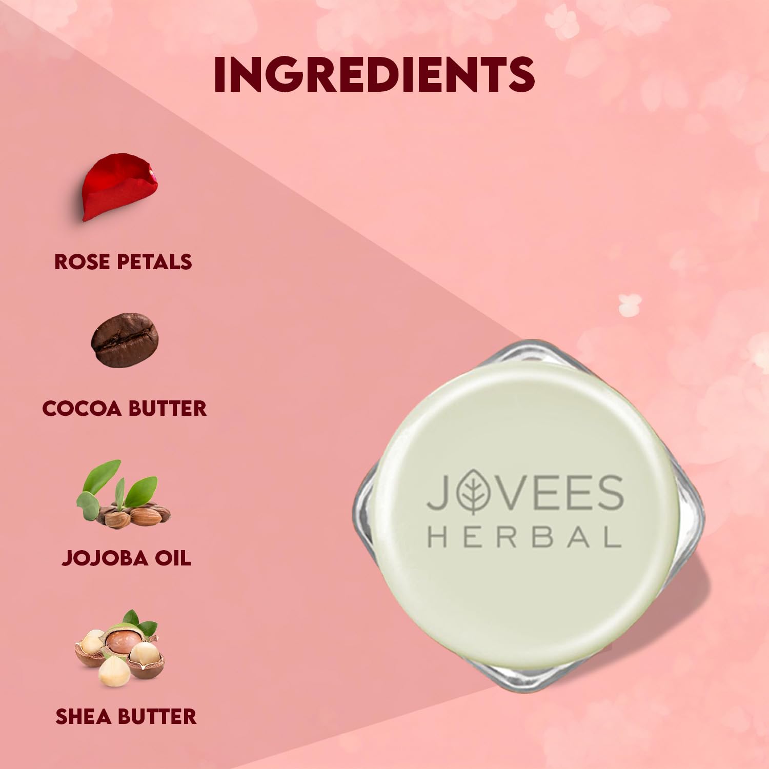Jovees Sugar & Rose Petal Replenishing Lip Balm
