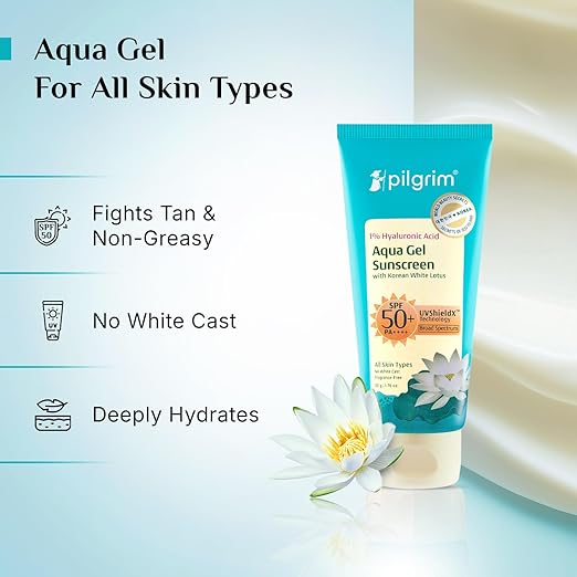 Pilgrim 1% Hyaluronic Acid Aqua Gel Sunscreen SPF 50+ PA++++