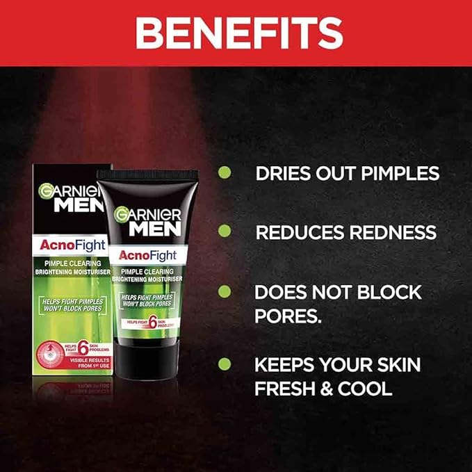 Garnier Men Acno Fight Pimple Clearing Whitening Cream - PUSHMYCART