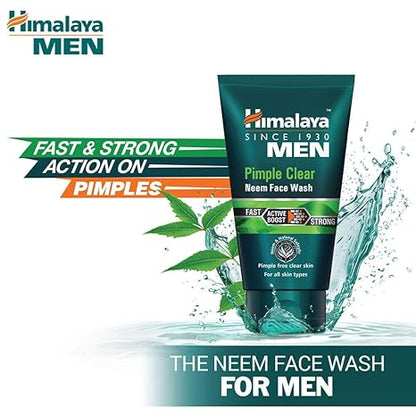 Himalaya Men Pimple Clear Neem Face Wash - PUSHMYCART