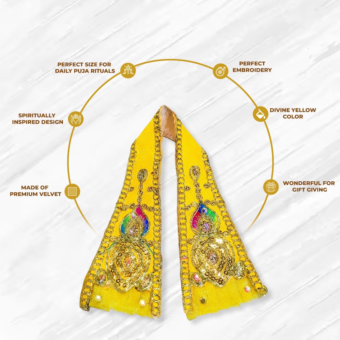 Ganpati Shela with Moti Work Handcrafted Dupatta Yellow Moti