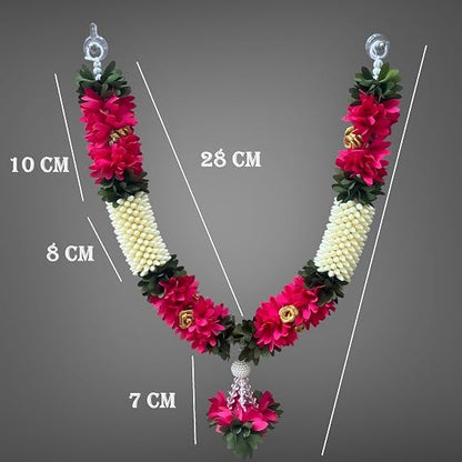 SHRI MATAJI Store Artificial Mala for God Photo Frame Pink
