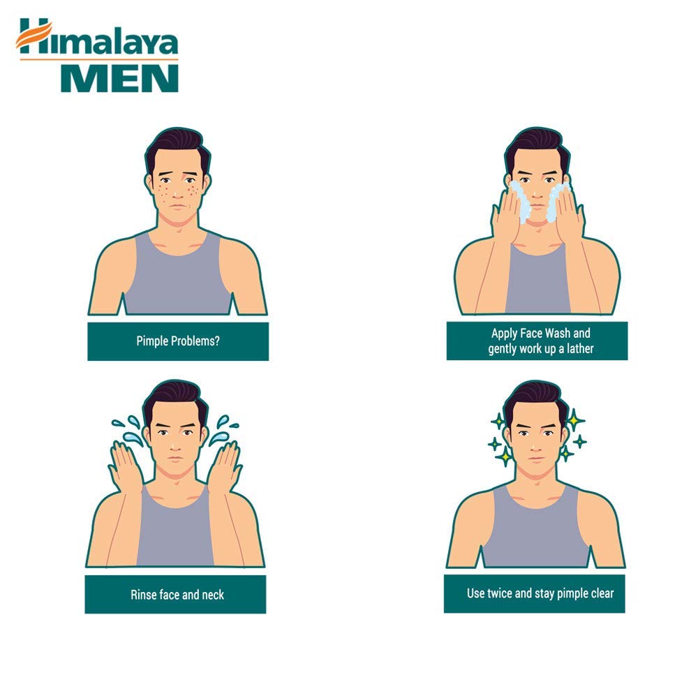 Himalaya Men Pimple Clear Neem Face Wash - PUSHMYCART
