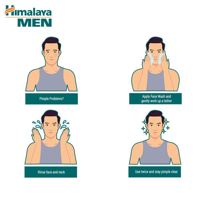 Himalaya Men Pimple Clear Neem Face Wash - PUSHMYCART