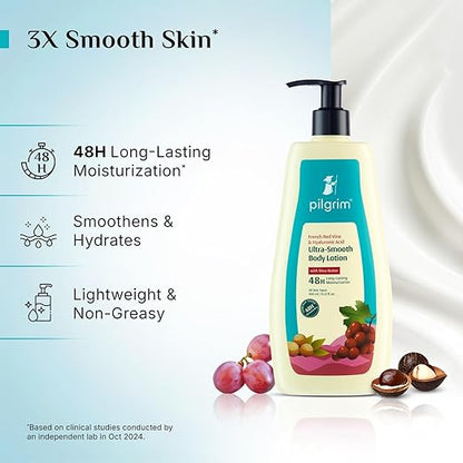Pilgrim French Red Vine & Hyaluronic Acid Ultra Smooth Body Lotion