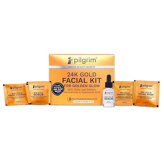 Pilgrim 24K Gold Facial Kit for Golden Glow