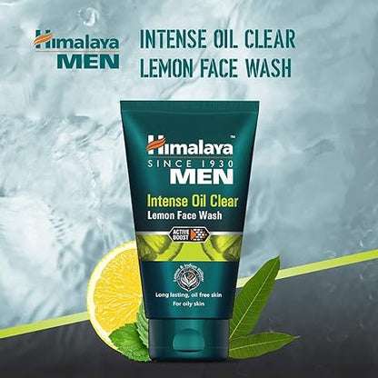 Himalaya Men Intense Oil Clear Lemon Face Wash - PUSHMYCART