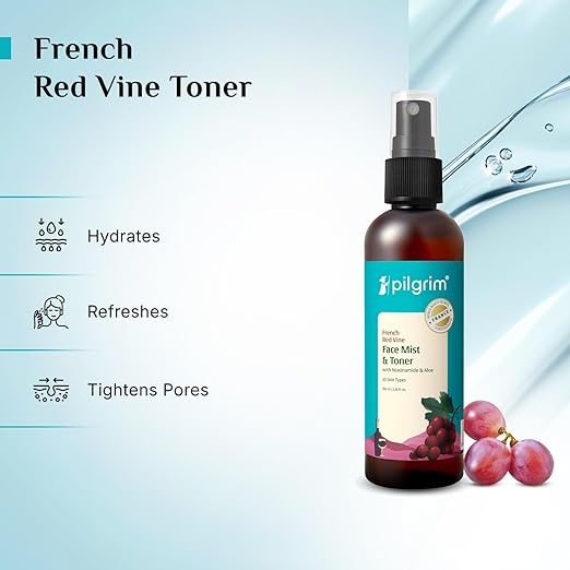 Pilgrim Red Vine Face Mist and Toner with Niacinamide & Aloe