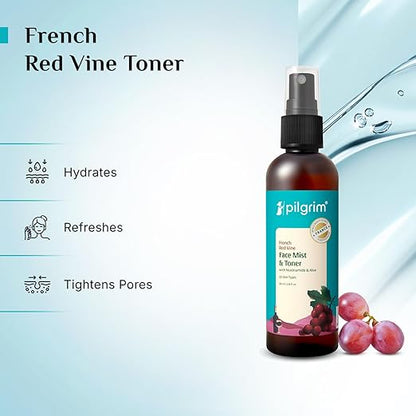 Pilgrim Red Vine Face Mist and Toner with Niacinamide & Aloe