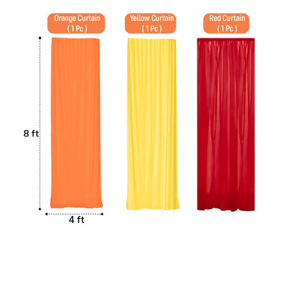 Party Propz Yellow Orange Red Ganpati Backdrop Decoration