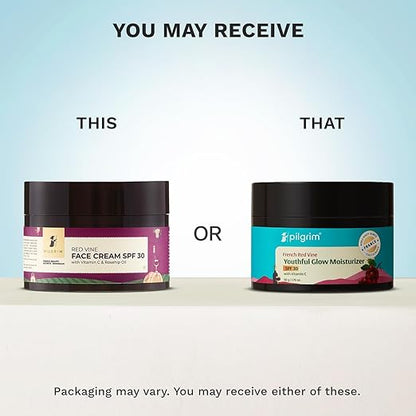 Pilgrim French Red Vine Face Cream with SPF 30 Sunscreen