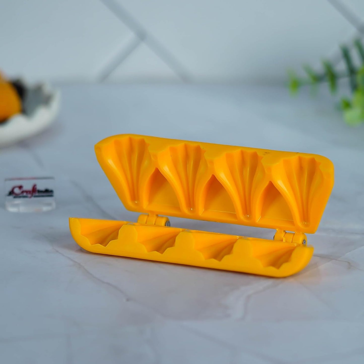 eCraftIndia Yellow 4 Modak Maker Mould Plastic