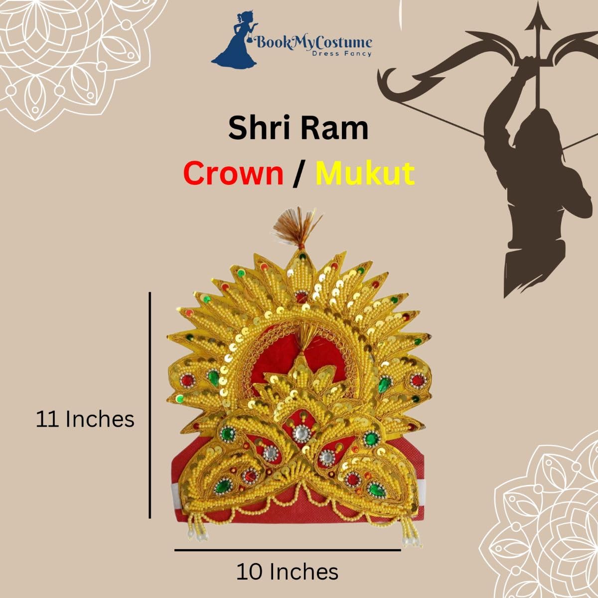 BookMyCostume Shri Ram Hindu God Crown