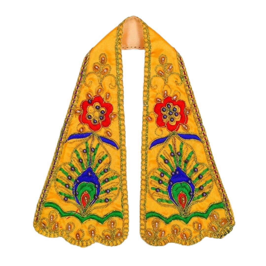 Premium Yellow Ganpati Shela Ganesha Vastra with Peacock Embroidery